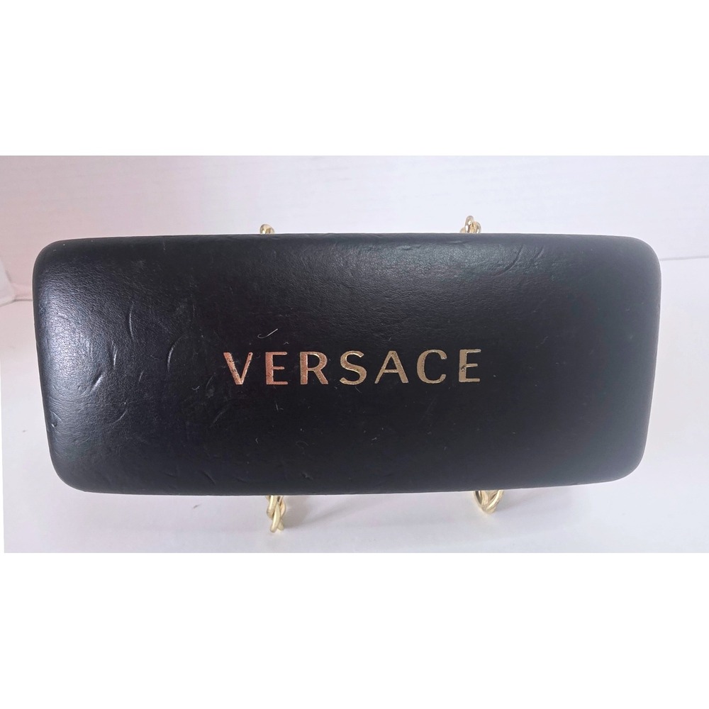 Versace Black Hard Shell Sunglasses Eyeglasses Case Gold Logo Clamshell SCUFFS